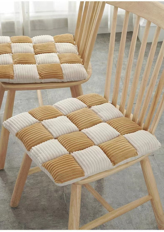Coussin Malin Coussin pour chaise Coussin pour chaise à carreau 42x42cm | Caramel