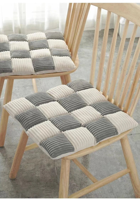 Coussin Malin Coussin pour chaise Coussin pour chaise à carreau 42x42cm | Gris