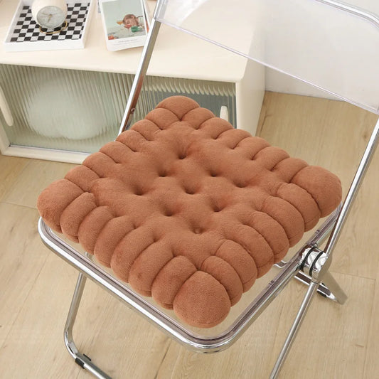 Coussin Malin Coussin pour chaise Coussin pour chaise original | Biscuit rectangulaire marron