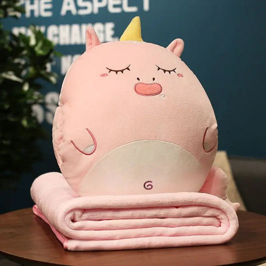 Coussin Malin Coussin pour enfant avec plaid en peluche | Licorne