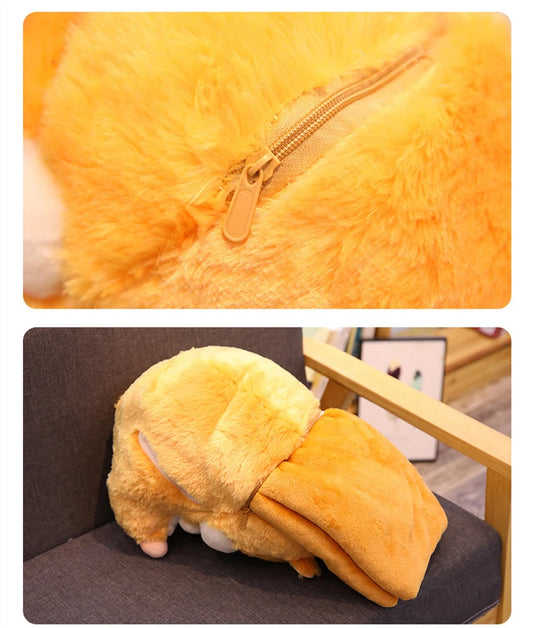 Coussin Malin Coussin pour enfant avec plaid en peluche | Souris jaune