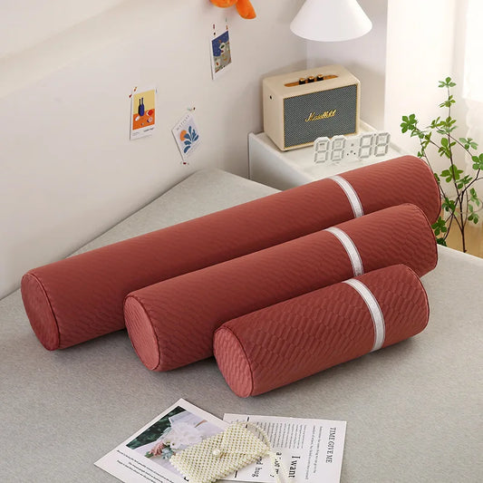 Coussin Malin Coussin tête de lit 18x50cm Gros coussin boudin classique | Rouge
