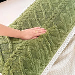 Longue housse de coussin tête de lit en flanelle vert - Vignette | Coussin Malin