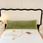 Longue housse de coussin tête de lit en flanelle vert - Vignette | Coussin Malin