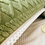 Longue housse de coussin tête de lit en flanelle vert - Vignette | Coussin Malin
