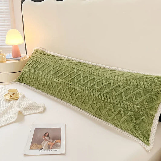 Coussin Malin Coussin tête de lit 74cm Longue housse de coussin tête de lit en flanelle vert