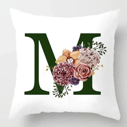 Coussin Malin Housse de coussin canapé décoratif 40x40cm Housse de coussin canapé décoratif lettre | M