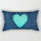 Coussin Malin Housse de coussin canapé rectangulaire bleuté | Cœur