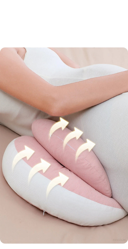Coussin Malin PANGDUBE Pregnancy Waist Support Pillow for Pregnant Women Sleeping Body Pillow Care for Pregnancy Cushion Adjustable Length