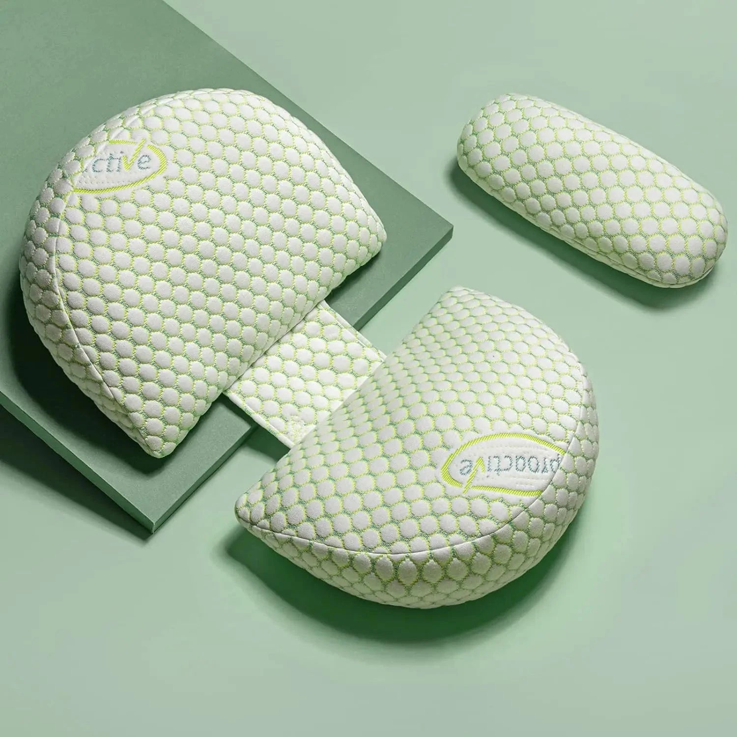 Coussin Malin B Cotton Green / GERMANY Pregnancy Pillow Maternity Pillow for Side Sleeping Soft Pregnancy Body Pillow Maternity Pillow w/ Detachable Adjustable Pillow