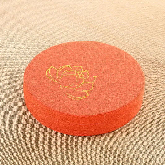 Coussin Malin Orange embroidery / 40X6 CM Yoga Meditate PEP Hard Texture Meditation Cushion Backrest Pillow Japanese Tatami Mat Removable and Washable 40X6CM