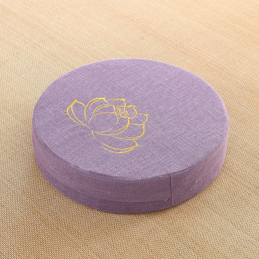Coussin Malin Purple embroidery1 / 40X6 CM Yoga Meditate PEP Hard Texture Meditation Cushion Backrest Pillow Japanese Tatami Mat Removable and Washable 40X6CM