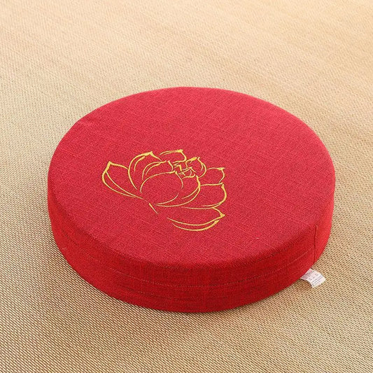 Coussin Malin Red embroidery / 40X6 CM Yoga Meditate PEP Hard Texture Meditation Cushion Backrest Pillow Japanese Tatami Mat Removable and Washable 40X6CM
