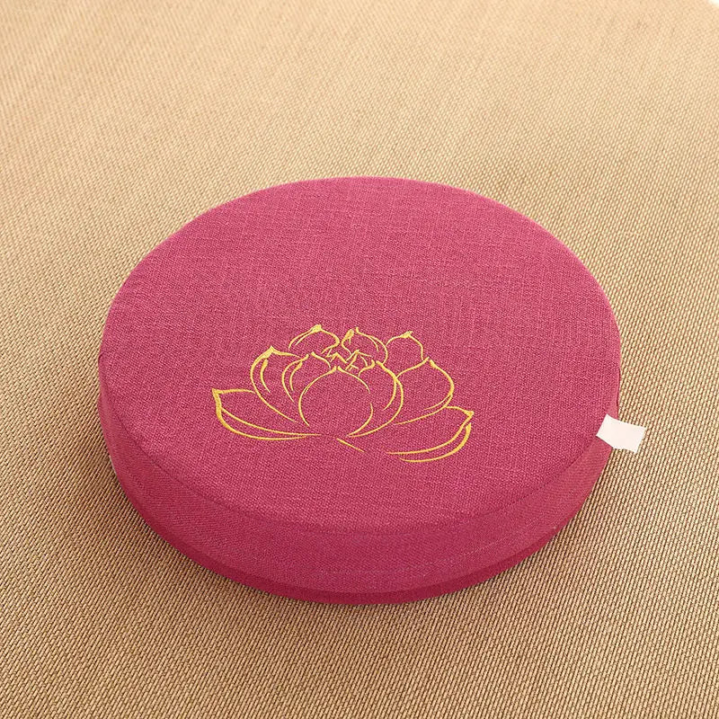 Coussin Malin Mei red embroidery / 40X6 CM Yoga Meditate PEP Hard Texture Meditation Cushion Backrest Pillow Japanese Tatami Mat Removable and Washable 40X6CM