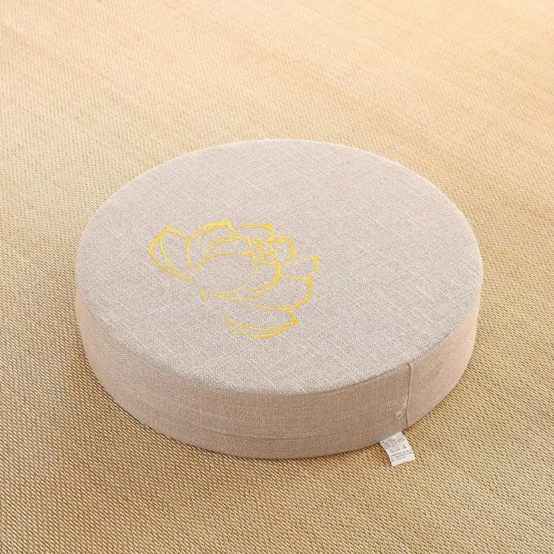 Coussin Malin White embroidery / 40X6 CM Yoga Meditate PEP Hard Texture Meditation Cushion Backrest Pillow Japanese Tatami Mat Removable and Washable 40X6CM